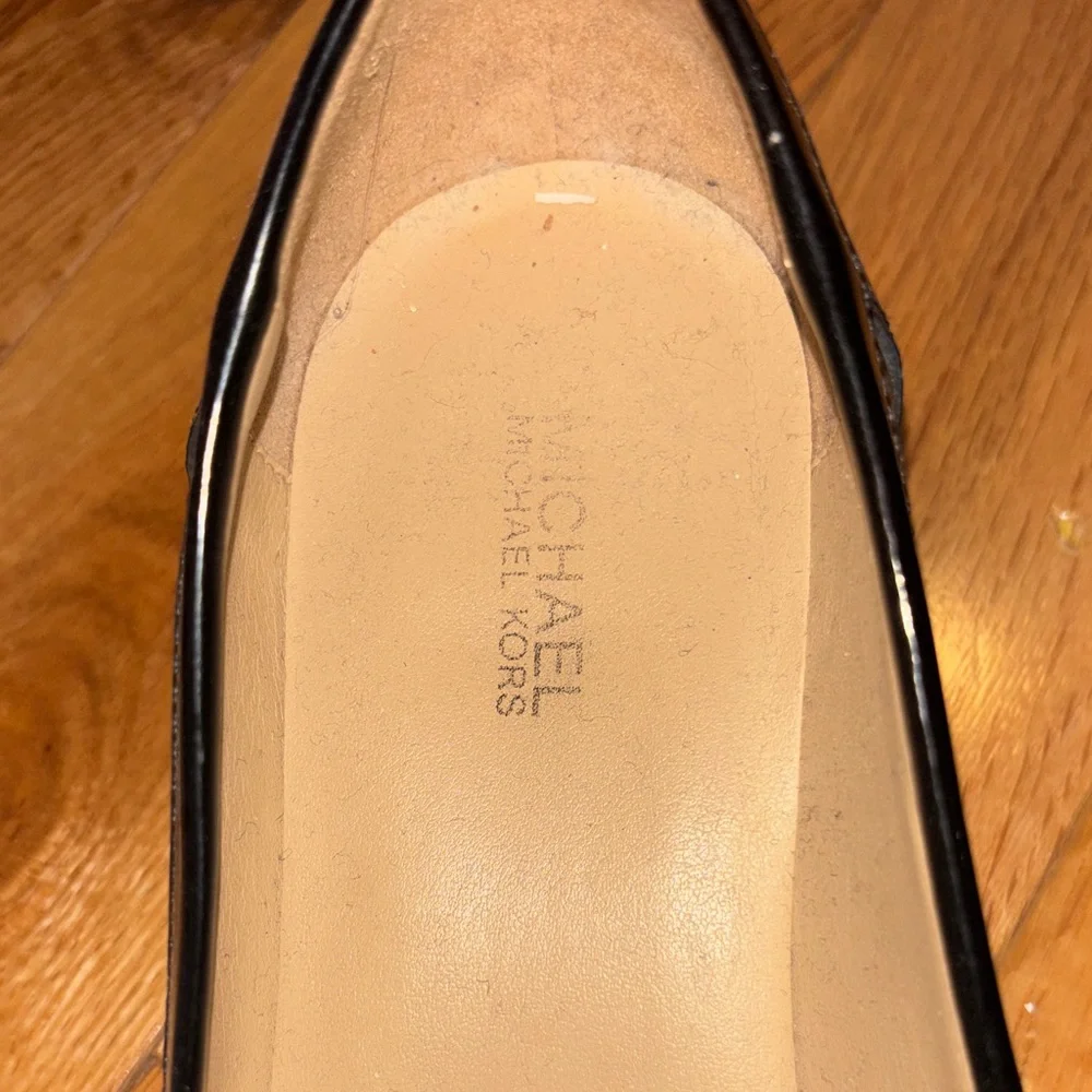 MICHAEL Michael Kors Black Patent Loafers with Silver Hardware - Picture 4 of 9